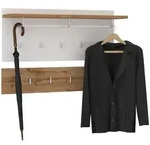 CARO-M&ouml;bel Wandgarderobe, Eiche Wotan, Wei&szlig;, Holzwerkstoff, Mode, 90x60x30 cm,