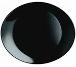 Creatable Steakteller Italien Party Schwarz, Schwarz, Glas, 6-teilig, oval, 30x26 cm,