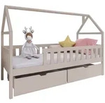 Mirjan24 Hausbett, Kaschmir, Holz, Kiefer, 2 Schubladen, Rechteckig, 80x200 cm, FSC