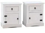 ebuy24 Nachtschrank, Wei&szlig;, Holzwerkstoff, 53x66x38 cm, Schlafzimmer, Nachttische