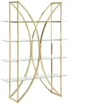 Beliani Regal, Gold, Metall, 120x175x34 cm, Wohnzimmer, Regale, B&uuml;cherregale