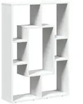 vidaXL B&uuml;cherregal, Wei&szlig;, Holz, Strukturbuche, 7 F&auml;cher, Rechteckig, 63x90x20 cm,