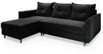 Masseno Ecksofa, Schwarz, Holz, 3-Sitzer, L-Form,L-Form, 220x140 cm, Wohnzimmer,