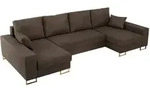 MKS Wohnlandschaft, Braun, Metall, 5-Sitzer, U-Form, 312x85x138 cm, Wohnzimmer, Sofas