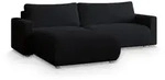 Masseno Ecksofa, Schwarz, Kunststoff, 3-Sitzer, L-Form,L-Form, 265x183 cm,