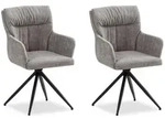 Homestyle4u Armlehnenstuhl, Grau, Metall, 2-Sitzer, 57x89x60 cm, Esszimmer,...