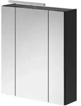 Inn.Furn Spiegelschrank, Schwarz, Holzwerkstoff, Nachbildung, Uni, 4 F&auml;cher,