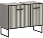 Mid.you Waschbeckenunterschrank, Schwarz, Kaschmir, Metall, 2 F&auml;cher, 80x63x36...