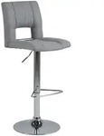 Carryhome Barhocker, Hellgrau, Metall, Textil, Rundrohr, S&auml;ule, Bodenplatte,