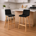 CLP Barhocker, Schwarz, Holz, 41x101x46 cm, Esszimmer, Barm&ouml;bel, Barhocker