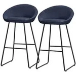 Ml-Design Barhocker, Dunkelblau, Metall, 2-Sitzer, 56x94x50 cm, Esszimmer, Barm&ouml;bel,