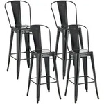 CLP Barhocker, Schwarz, Metall, 44x115x52 cm, Esszimmer, Barm&ouml;bel, Barhocker