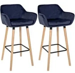 CLP Barhocker, Dunkelblau, Holz, 55x99x46 cm, Esszimmer, Barm&ouml;bel, Barhocker