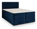 Masseno Boxspringbett, Blau, Holz, H2 + H3, 140x200 cm, Schlafzimmer, Betten,