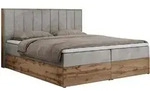 MKS Boxbett, Hellgrau, Textil, 2-Sitzer, H3, Rechteckig, 180x200 cm, Schlafzimmer,