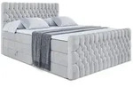 Altdecor Boxspringbett, Hellgrau, Holzwerkstoff, H&ouml;he ca. 37 cm, 120x200 cm,