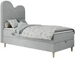 MKS Boxbett, Hellgrau, Textil, 1-Sitzer, Rechteckig, 90x180 cm, Kinder- &