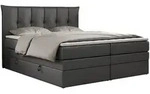 MKS Boxspringbett, Dunkelgrau, Textil, 2-Sitzer, H4, Rechteckig, 140x200 cm,