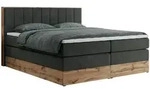 MKS Boxspringbett, Dunkelgrau, Textil, 2-Sitzer, H4, Rechteckig, 160x200 cm,