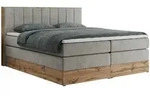 MKS Boxspringbett, Hellgrau, Textil, 2-Sitzer, H3, Rechteckig, 160x200 cm,