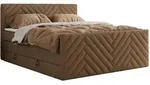 MKS Boxspringbett, Braun, Textil, H3, 7-Zonen, Rechteckig, 160x200 cm, Oeko-Tex&reg;,