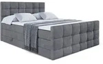 Altdecor Boxspringbett, Dunkelgrau, Holzwerkstoff, H&ouml;he ca. 38 cm, 160x200 cm,