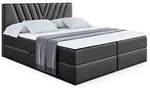 Altdecor Boxbett, Schwarz Hochglanz, Holzwerkstoff, H&ouml;he ca. 20 cm, 160x200 cm,