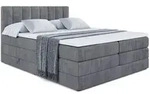 Altdecor Boxspringbett, Dunkelgrau, Holzwerkstoff, H&ouml;he ca. 20 cm, 180x200 cm,