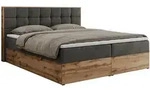 MKS Boxbett, Dunkelgrau, Textil, 2-Sitzer, H3, 7-Zonen, Rechteckig, 180x200 cm,