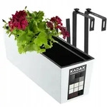 Kadax Balkonblumentopf, Wei&szlig;, Kunststoff, 18x56 cm, Dekoration, Blumen &...