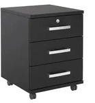 CARO-M&ouml;bel Rollcontainer, Schwarz, Holzwerkstoff, Mode, 44x58x45 cm,...
