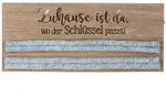 Schl&uuml;sselhalter, Hellgrau, Hellbraun, Textil, Holzwerkstoff, 34x14x3 cm,...