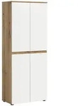 Livetastic Schuhschrank, Wei&szlig;, Eiche, Kunststoff, 7 F&auml;cher, 70x175x37 cm, FSC Mix,