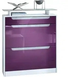 Vladon Schuhschrank, Brombeere, Holzwerkstoff, 89x104x23 cm, Garderobe,