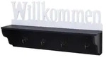 MCW Wandgarderobe, Schwarz, Wei&szlig;, Holz, Kiefer, 60x30x13 cm, Garderobe,