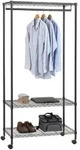 Idimex Garderobenwagen, Schwarz, Metall, Mode, 91x181x48 cm, Garderobe,