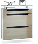 Vladon Schuhschrank, Eiche San Remo, Schwarz, Holzwerkstoff, 89x96x23 cm,...