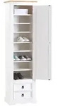 Idimex Schuhschrank, Wei&szlig;, Braun, Holz, Kiefer, Vintage, 53x190x38 cm, FSC Mix,