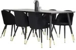 ebuy24 Tischgruppe, Gold, Holzwerkstoff, 6-Sitzer, 90x75x180 cm, Esszimmer, B&auml;nke,