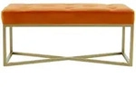 Kayoom Sitzbank, Orange, Gold, Metall, Textil, Sperrholz, 40x40x90 cm, Bsci,