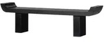 Livetastic Garderobenbank Lox, Schwarz, Holz, Mangoholz, massiv, 2-Sitzer, 183x35x53
