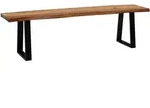 Mid.you Sitzbank, Akazie, Metall, Akazie, massiv, 3-Sitzer, 140x45.5x40 cm,
