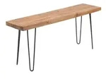 Design Delights Sitzbank, Natur, Holz, 120x50x30 cm, Esszimmer, B&auml;nke, Sitzb&auml;nke