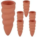 Relaxdays 6Xtonkegel, Braun, Keramik, 4.5x11x4.5 cm, Gartenzubeh&ouml;r,...