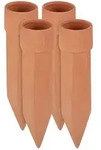 Relaxdays 4Xtonkegel, Hellbraun, Keramik, 4.5x19x4.5 cm, Gartenzubeh&ouml;r,