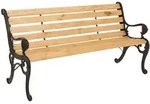 MCW Gartenbank, Schwarz, Beige, Holz, 164x78x35 cm, Gartenm&ouml;bel, Gartenb&auml;nke