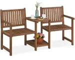 Relaxdays Gartenbank, Braun, Holz, 161x86x61 cm, Gartenm&ouml;bel, Gartenb&auml;nke