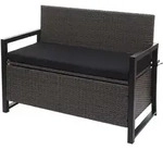 MCW Poly-Rattan, Grau, Schwarz, Kunststoff, 117x87x57 cm, Gartenm&ouml;bel, Gartenb&auml;nke