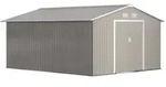Outsunny Ger&auml;tehaus, Hellgrau, Metall, 340x200x386 cm, Aufbewahrung & Schutzh&uuml;llen,