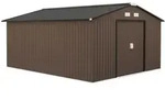 Outsunny Ger&auml;tehaus,, Braun, Metall, 340x200x386 cm, Aufbewahrung & Schutzh&uuml;llen,